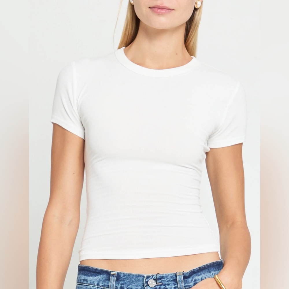 CAARA Soft Lounge T-Shirt Few Moda White NWT